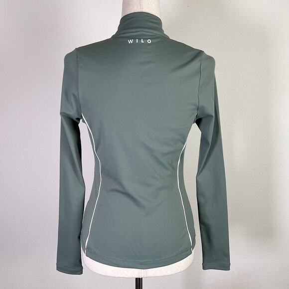 Wilo The Label Athletic Top Women's Medium Sage Green Full Zip Lightweight Gym - Picture 5 of 12